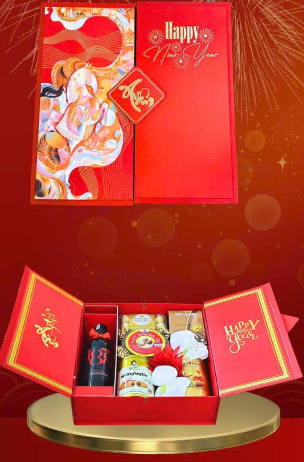 Hộp đỏ Happy New Year – mẫu 04 Lanos Gift
